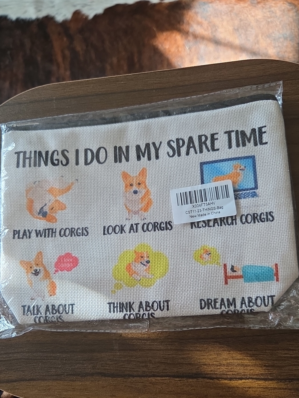 Samson's Friends Things I Do In My Spare Time Corgi Canvas Bag